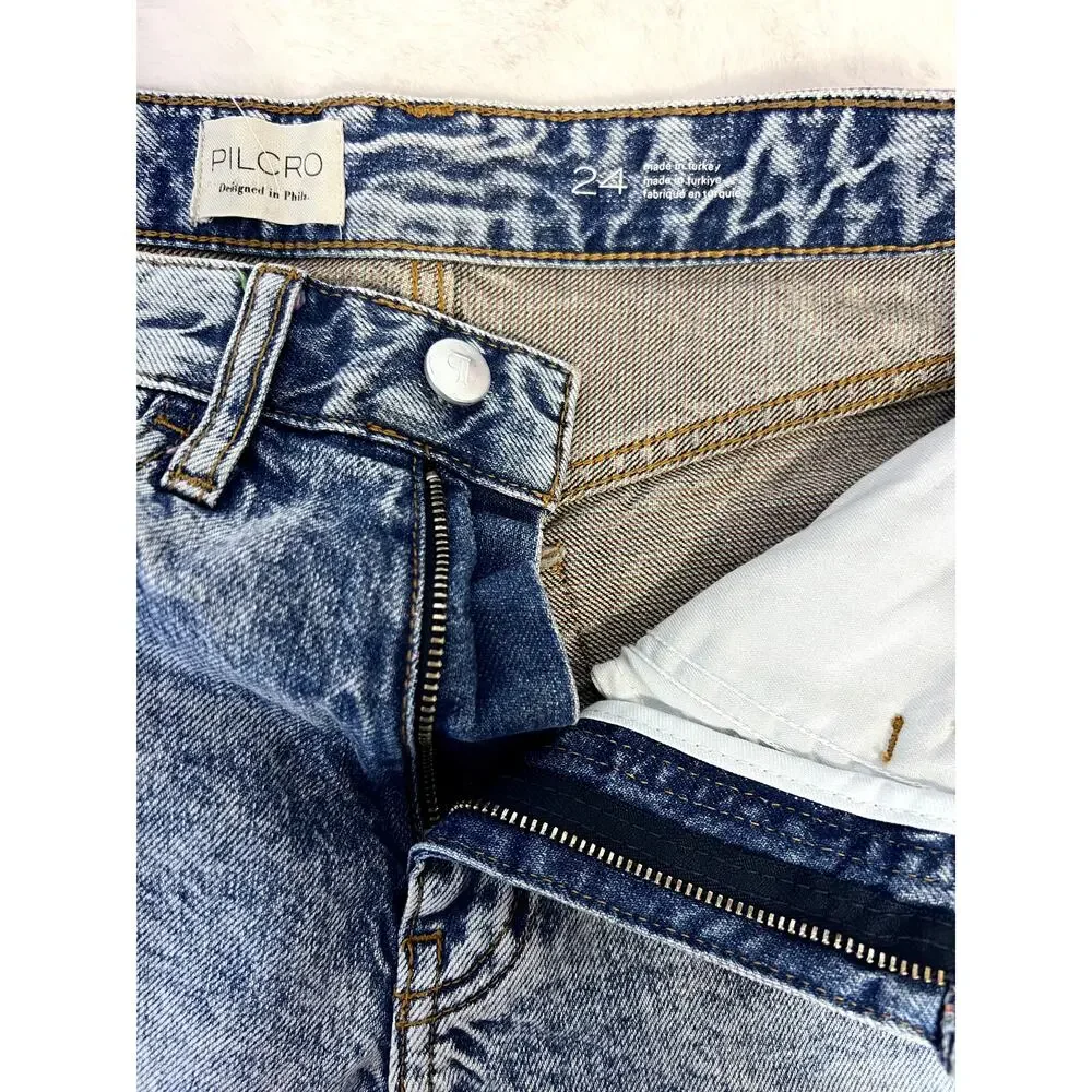 Anthropologie Pilcro Denim Fringe Distressed Cheeky Shorts - Picture 7 of 8